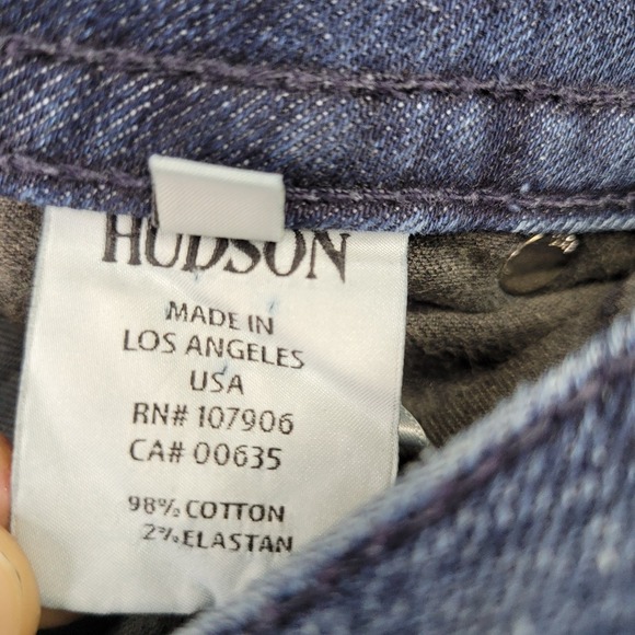Hudson BootCut Jeans Womens 26 Blue Dark Wash Flap Pocket Made in USA - Picture 5 of 14